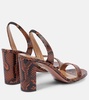 85 snake-effect leather slingback sandals