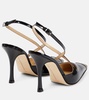 Paneled patent leather pumps