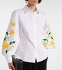 Floral cotton-blend poplin shirt