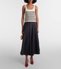 Stevie striped silk and cotton tank top