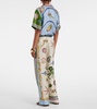 Bath House printed silk wide-leg pants