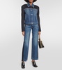 Twill-paneled denim jacket