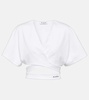 Logo cotton jersey crop top