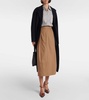 Caterina pleated wool midi skirt
