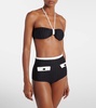 High-rise jacquard bikini 