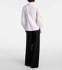 Floral cotton-blend poplin shirt