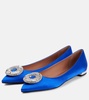 Crystal Hoop satin ballet flats