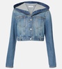 Cropped hooded denim jacket