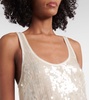 Sheer sequined maxi dress