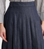 Vale pleated denim midi skirt