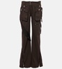 Low-rise denim cargo pants