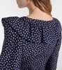 Polka-dot printed silk maxi dress