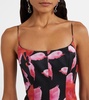 Printed satin minidress