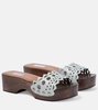Vienne leather and wood slides