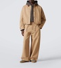Cotton twill wide-leg pants