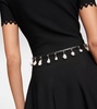 Faux pearl-embellished leather belt