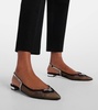 Forbidden Love mesh and suede slingback flats
