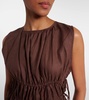 Gathered linen minidress