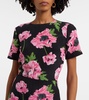 Iconic floral ruffled silk minidress