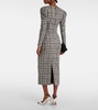 Belted Lurex® tweed midi dress