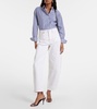 Balloon high-rise barrel-leg jeans