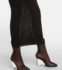 Distressed wool-blend midi dress