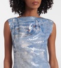 Sequined printed midi dress