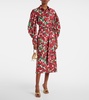 Floral cotton-blend shirt dress