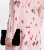 Floral pleated silk midi dress