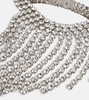 Crystal-embellished fringe necklace