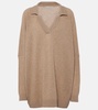 Cashmere and wool polo sweater