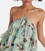 Tiered printed silk maxi dress