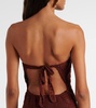Floral crochet cotton bustier dress