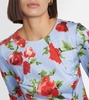 Printed cotton-blend mini dress