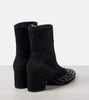 Embellished suede ankle boots