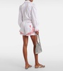 Hearts embroidered cotton shorts