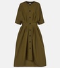 Cotton canvas shirt dress