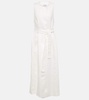 Aureo linen twill midi wrap dress