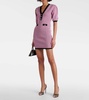 Pinstriped knit minidress