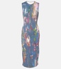 Enka printed cotton-blend midi dress