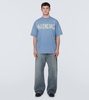 Men's Tape Type T-shirt Medium Fit in Faded Blue