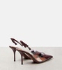 Le Cœur 90 leather and PU slingback pumps