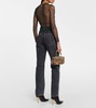Trompe-l'œil printed tulle top