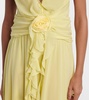 Halterneck silk georgette maxi dress