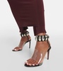Embellished leather and PU sandals