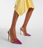 Hot Rumor leather and PVC 105 slingback pumps