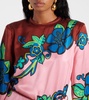 Printed silk satin maxi dress
