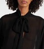 Tie-neck georgette blouse