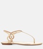 Almost Bare metallic leather sandals