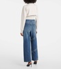 Zip-up wide-leg jeans